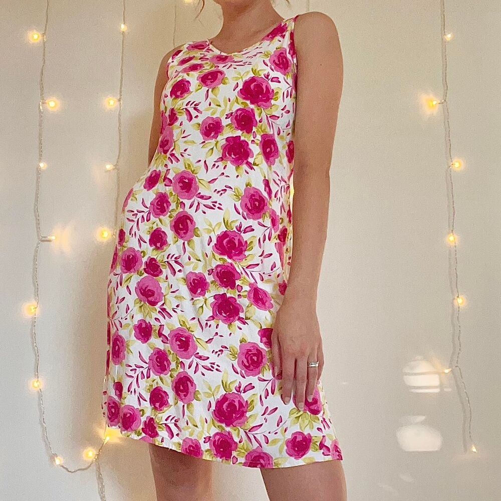 Adorable mini vintage rosette slip dress